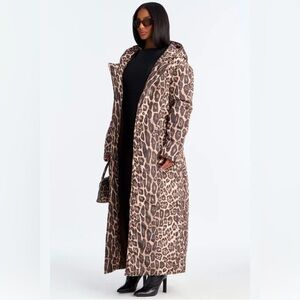 🤎🤎🤎Leopard Print Puffer Hooded Coat